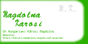 magdolna karosi business card